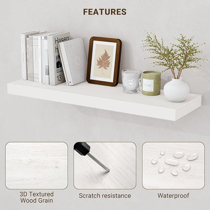 Acovy 36 Inch Floating Shelves, Wooden Shelves - Image 5