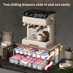 Spacrea K Cup Holder Organizer, Coffee Pod Holder for Countertop with 2 Tier Sliding Storage Drawer and Coffee Accessories Holder, 63 Large Capacity or 80 Small Capsules, Home Kitchen