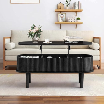 Fully Assembled Fluted Lift Top Coffee Table - Image 8