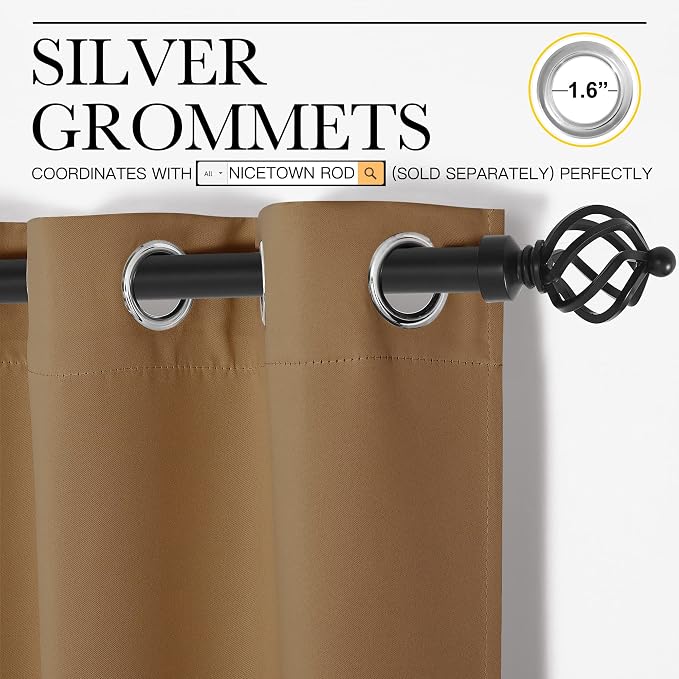 NICETOWN Sleek Blackout Curtains 78 inches Length - Image 3