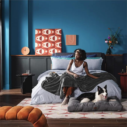 Bedsure GentleSoft Fleece Blankets Queen Size Dark Grey - Image 7