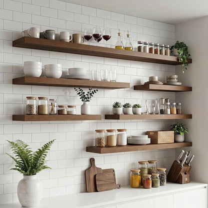 FLYJOE Floating Shelves for Wall, 40 Inch Floating Shelves Set of 2, Kitchen - Image 5