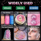 NiHome Edible Food-Grade Glitter Powder Glimmer Luster Dust Metallic Fancy Food Decorating Sprinkle Glimmery Dust for Drink Wine Beverage Cake Bakery Vegan Allergen-Free (Pink, 0.35oz/10g)
