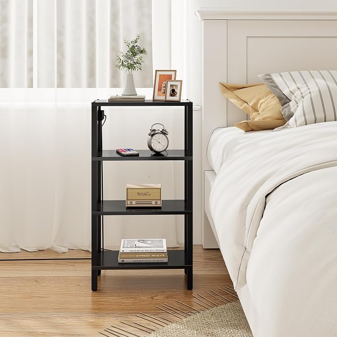 TUTOTAK Narrow Side Table with Charging Station, Small End Table with USB Ports - Image 5