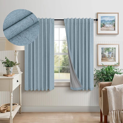 Light Blue Room Darkening Curtains by Pitalk