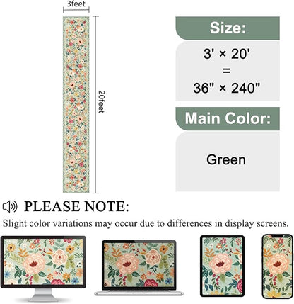 DUKINO 3x20 Runner Rug for Hallway, Floral Washable Long Runner Rug, Low Pile - Image 2