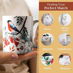 Maison d' Hermine Coffee Mug with Handles Fine Bone China Mugs Pack of One Tea Cups for Hot Beverages Cappuccino Latte Home Restaurant Office Perfect for Gift (Morzine - Morzine, 12 Ounce)