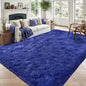4'x5'3'' Royal Blue Fluffy Soft Area Rug Non-Slip by ModernHomeDecor