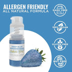 Bakell - Deep Blue Tinker Dust (4g, 1x Mini Spray Pump) Edible Glitter for Food, Desserts, and Beverages!