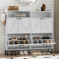 BORNOON Shoe Cabinet with 4 Flip Drawers Narrow Shoe Storage Cabinet Organizer by BORNOON