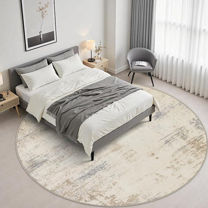 Round Area Rug Living Room: 6 ft Modern Washable Indoor Carpet | - Image 3