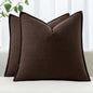 MIULEE Decorative Linen Euro Sham Pillow Covers 24x24 Dark Brown | Boho by MIULEE