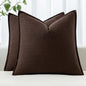 MIULEE Decorative Linen Pillow Covers 20x20 Inch Dark Brown | Boho Farmhouse​ by MIULEE