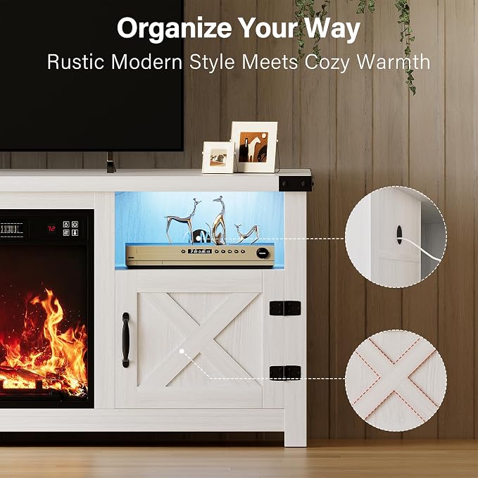 YESHOMY LED Fireplace TV Stand - Image 7
