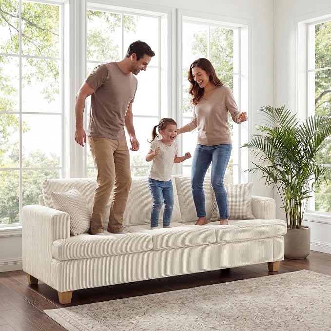 Apicizon 89" Modern Sofa Couch Set of 2, 3-Seat Sofa Set - Image 3