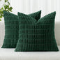 MIULEE Corduroy Decorative Throw Pillow Covers 18x18 Dark Green Pack of 2 | by MIULEE