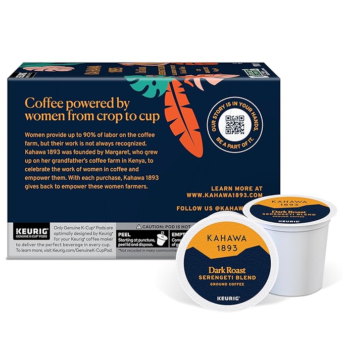 Kahawa 1893 Variety Pack Coffee K-Cup Pods - Safari & Serengeti Blend (40 Count) - As Seen on Shark Tank, 2 Boxes Medium Roast + 2 Boxes Dark Roast, Ethically & Sustainably Sourced