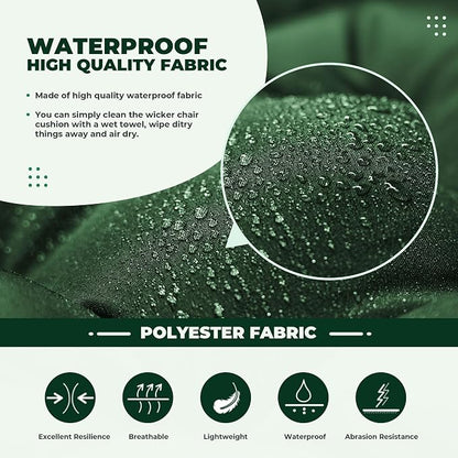 DANGHOOGY Wicker Chair Cushions, Waterproof Outdoor Loveseat Cushions - Image 4