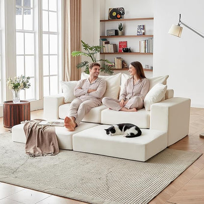 Modular Sectional Loveaeat Cloud Sofa, Boneless Couch - Image 2