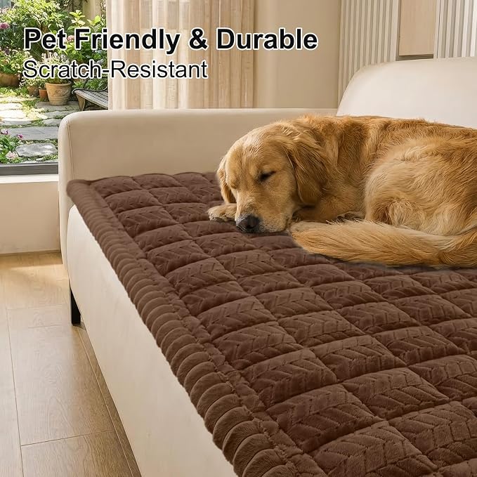Smiry Couch Cover for Dogs, Non Slip Fuzzy Pet Sofa Covers Washable | Sofa - Image 2