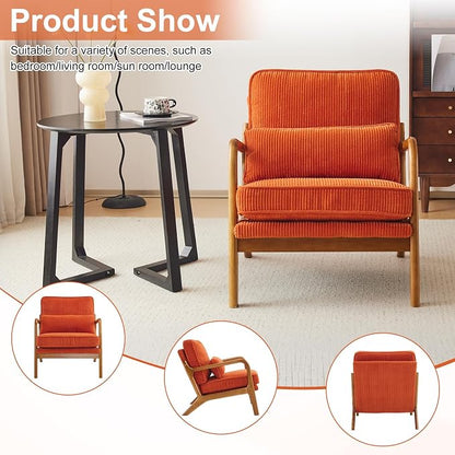 Karl home Mid-Century Modern Accent Chair, Living Room Chairs - Image 5