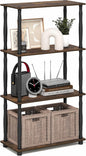 Furinno Turn-N-Tube Storage Shelves, 4-Tier Open Frame Book Shelf, Standing by Furinno-FitsYourSpaceFitsYourBudget