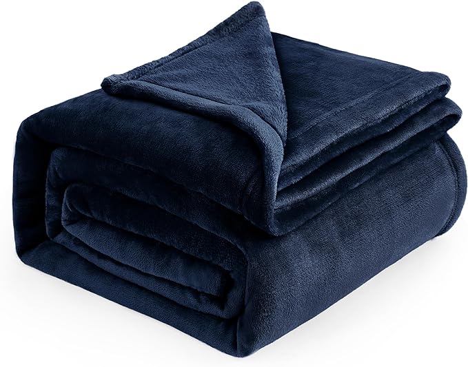 Bedsure GentleSoft Navy Fleece Blankets Queen Size by Unknown