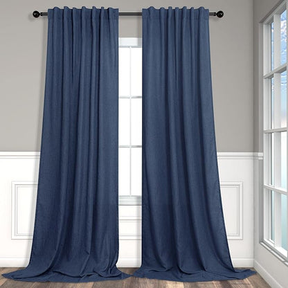 Pitalk Navy Extra Long Curtains 120 Length by Pitalk