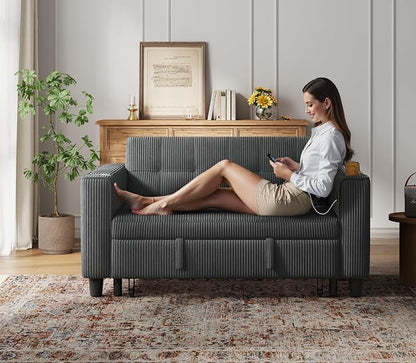 LINSY 54" Pull Out Couch with Charging Station by Linsy