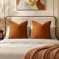 GIGIZAZA Burnt Orange Velvet Throw Pillow Covers Big 26x26 Pack of 2 | by GIGIZAZAFocusingonhomedecoration