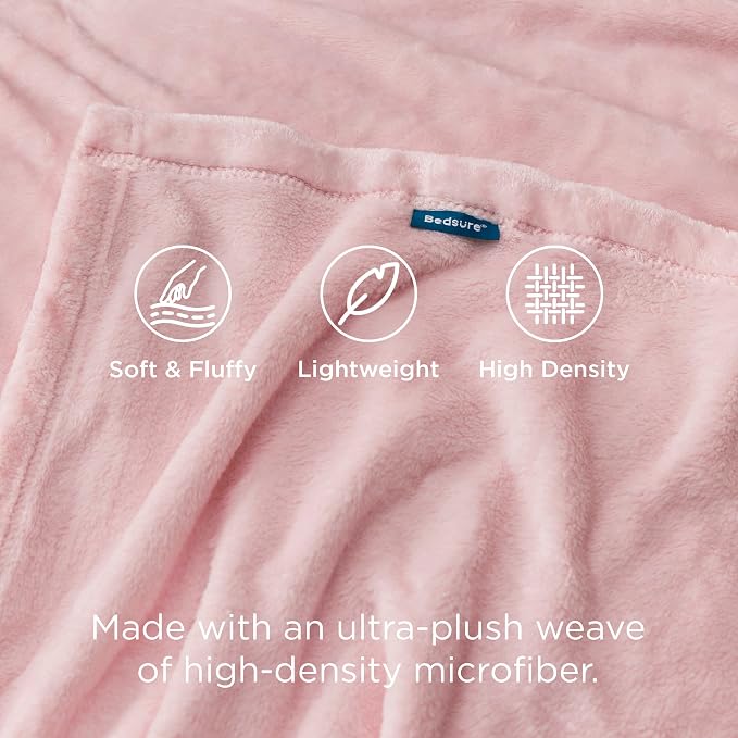 Bedsure GentleSoft Pink Fleece Blanket - Image 3