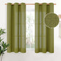 YoungsTex Green Linen Curtains 45 Inches Length, Short Window Drapes Light by YoungsTex