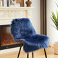 AMTOVO Faux Fur Rug, Dark Blue Small Area Rug, Fluffy Sheepskin Rug, Fuzzy by AMTOVO