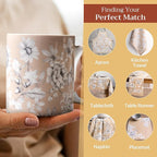 Maison d' Hermine Coffee Mug with Handles Fine Bone China Mugs Pack of One Tea Cups for Hot Beverages Cappuccino Latte Home Restaurant Office Perfect for Gift (Pretty Autumn - Mono Autumn, 12 Ounce)
