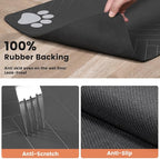 Pet Feeding Mat-Absorbent Pet Placemat for Food and Water Bowl, with Waterproof Rubber Backing, Quick Dry Water Dispenser Mat for Dog and Cat (16"x24", Striped Dark Gray)