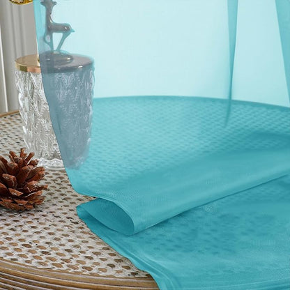 Turquoise Bedroom Curtains 2 Panel Sets 90 Inch Length, 59 Inch Extra Wide - Image 2