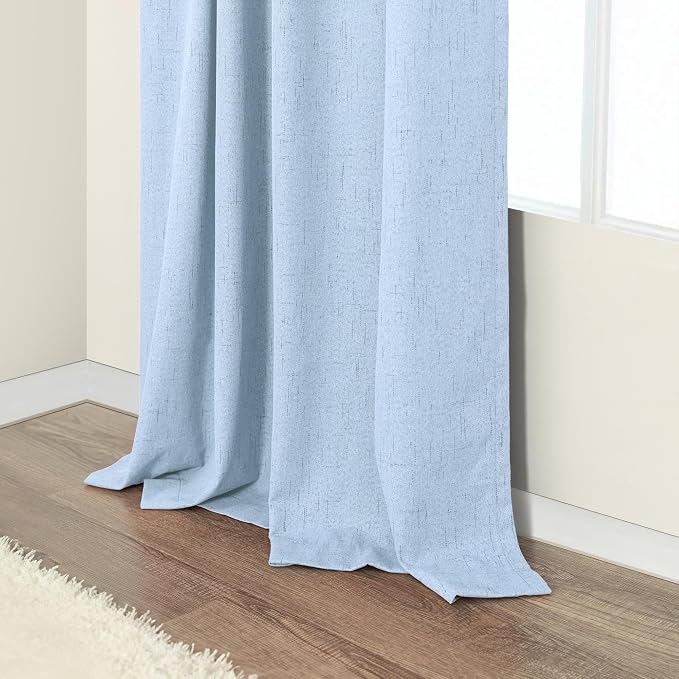 Light Blue Black Out Curtains 96 Inches Long - Image 8