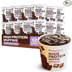 Bootylicious | High-Protein Muffin | 25g Protein, 7g Net Carbs, 2.32-2.75oz Cup, 12-Pack (Double Chocolate)