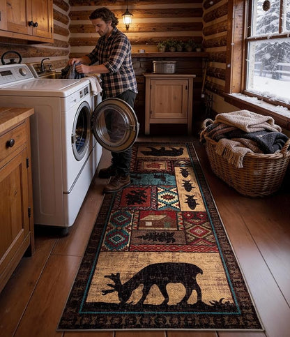 Rustic Cabin Hallway Runner Rug 2'8"x8' - Image 4