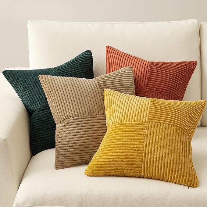 MIULEE Fall Green Rust Throw Pillow Covers 18x18 Inch Set of 4 Boho Farmhouse - Image 4