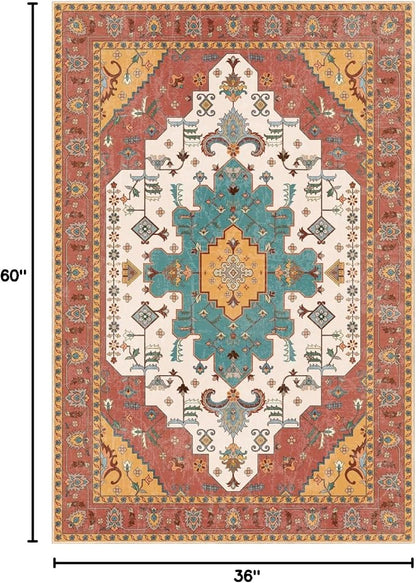 SERISSA 3x5 Washable Non Slip Boho Area Rug - Image 2