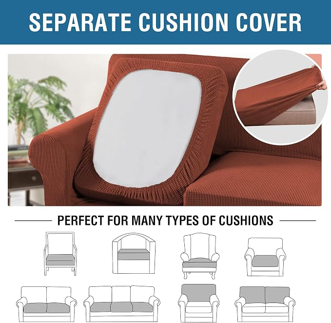 H.VERSAILTEX 3 Piece Stretch Sofa Covers - Image 5