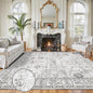 Grey Floral Area Rug 8x10 for Living Room Bedroom | Non Slip; Stain Resistant; by WelcometoBabovid