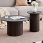 Round Nesting Coffee Table Set of 2 Mid Century Modern Wood Round Coffee Tables by Unknown