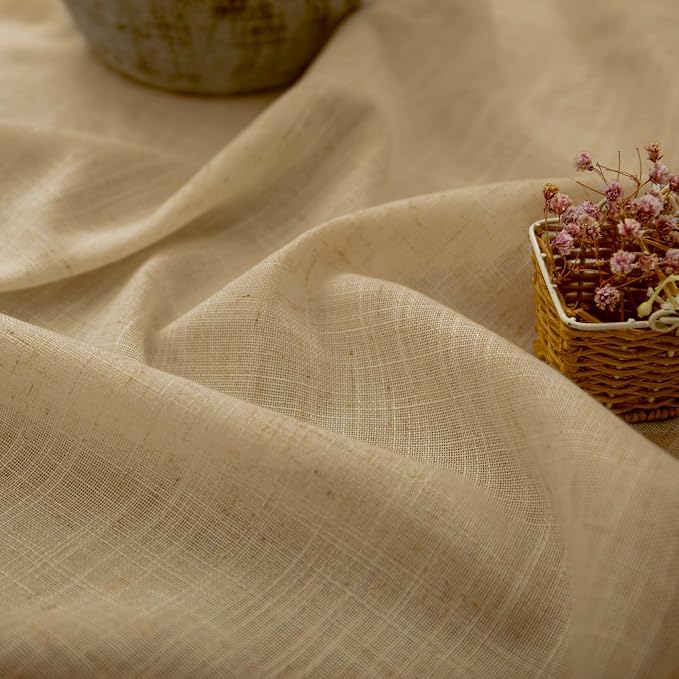 Tan Brown Linen Curtains 108 Inches Long - Image 3