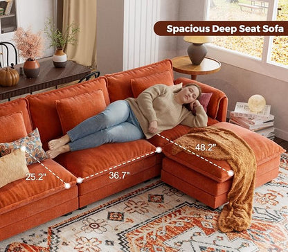 ELUCHANG Oversized 153" Modular Sectional Sofa, Comfy Deep Seat Cloud Couch - Image 5