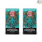 Fire Department Coffee - Gives Back to Firefighters - Shellback Espresso Ground Coffee - Bold & Smooth - Roasted in the USA - Dark Roast Espresso - Veteran Owned (12 oz, Pack of 2)