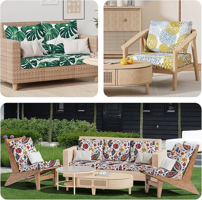 8Pcs Outdoor Cushion Covers, Stretch Patio Furniture Couch Chair Slipcovers | - Image 7