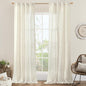84 Inch Length Natural Semi Sheer Linen Curtains 2 Panels by LAMIT
