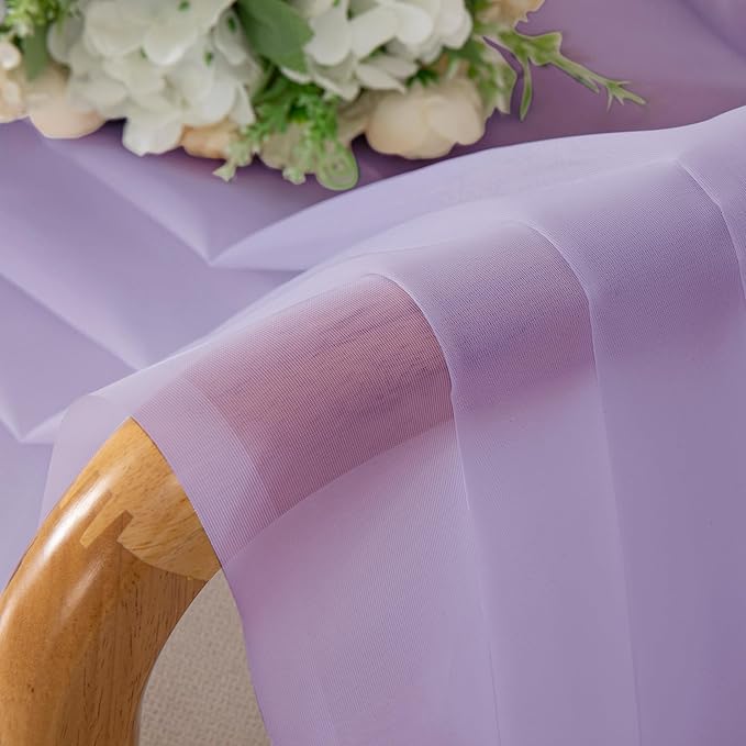 Lavender Sheer Curtains 72 Inches Long Set of 2, Airy Sheer Curtains & Drapes - Image 6